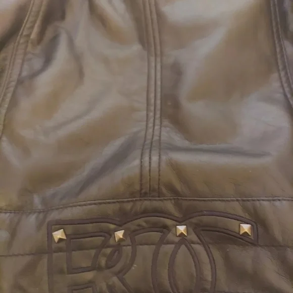 Vintage Womens Rocawear Faux Leather Jacket Coat Black Size L Early 2000’s - Picture 10 of 14